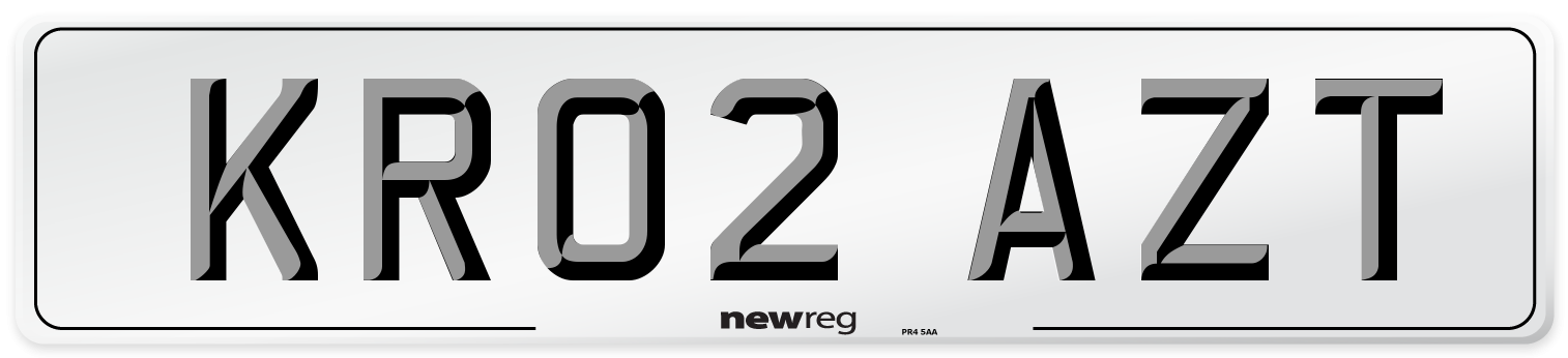 KR02 AZT Number Plate from New Reg